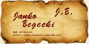 Janko Begečki vizit kartica